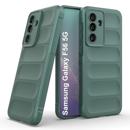 Image of amazon basics Back Case Cover for Samsung Galaxy F56 5G | Compatible for Samsung Galaxy F56 5G Back Cover | Liquid Silicon Magic Case with Camera Protection | Dark Green