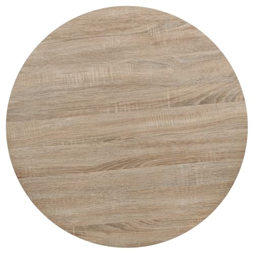 Table gain de place ronde 80 cm stable en chêne et acier beige - 5