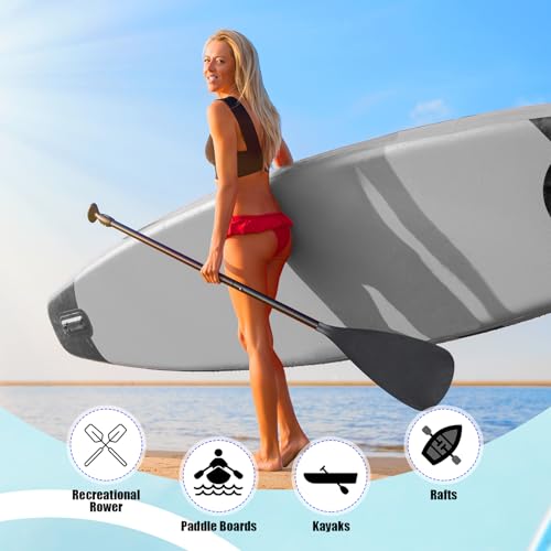 Image of Hollowfly 2 Set of 3 Pieces Sup Paddle Board Paddle Kayak Adjustable Stand up Oar Aluminum Alloy Lightweight Replacement Paddleboard Detachable Aluminum Alloy Shaft for Surfing Fishing