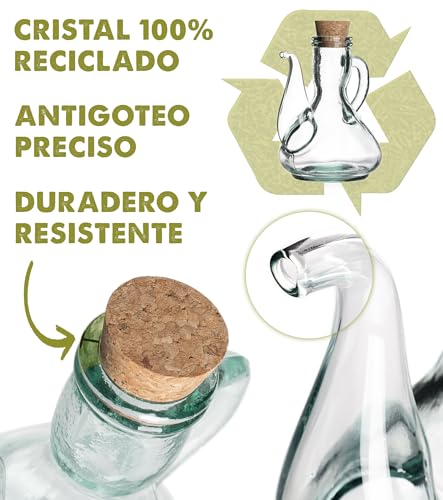 Aceitera de cocina antimanchas con botella cristal rellenable 250ml 4