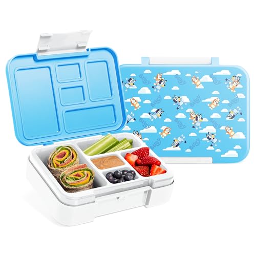 Image of Simple Modern Bluey Bento Lunch Box for Kids | BPA Free, Leakproof, Dishwasher Safe | Lunch Container for Boys, Girls, Toddlers | Porter Collection | 5 Compartments | Bluey Sky