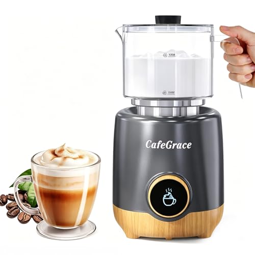 Image of 8 in 1 Milk Frother and Steamer, 20 oz Large Capacity, 550 Watts, Fast Froth Whip Creamy, Automatic Warm and Cold Foam Frother for Coffee, Latte, Macchiato, Cappuccino, Hot Chocolate