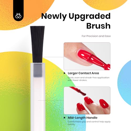 Image of Beetles Neon Gel Nail Polish Set, 6 Colors Hema-Free Neon Rainbow Hot Pink Red Yellow Orange Summer Gel Nail Polish Set, 15ML Soak off UV Lamp Bright Rainbow Summer Nails Art Salon Colorful Bottle