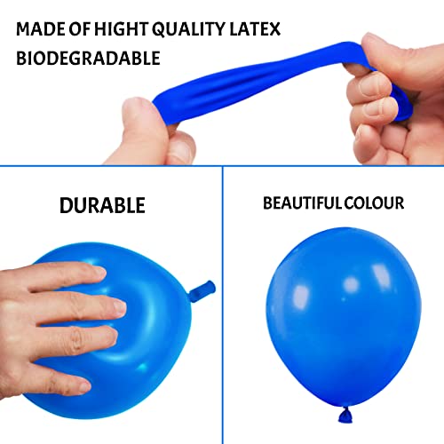 Image of Blue Balloons 110Pcs, 5 Inch Small Blue Latex Party Balloons, Mini Thick Blue Balloons for Birthday Wedding Baby Shower Decorations.