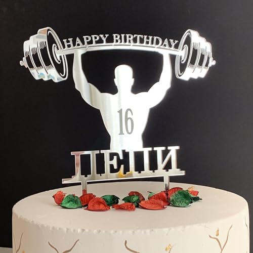 Bodybuilding-Kuchentopper, Personalisierten Name und Alter, Kuchenaufsatz für Fitness Party, Gewichtheben Topper, Törtchen-Dekor, Tortenaufsatz, Kuchendekoration, Starker Mann, Muskelmann-Silhouette Bodybuilding-Kuchentopper, Personalisierten Name und Alter, Kuchenaufsatz für Fitness Party, Gewichtheben Topper, Törtchen-Dekor, Tortenaufsatz, Kuchendekoration, Starker Mann, Muskelmann-Silhouette