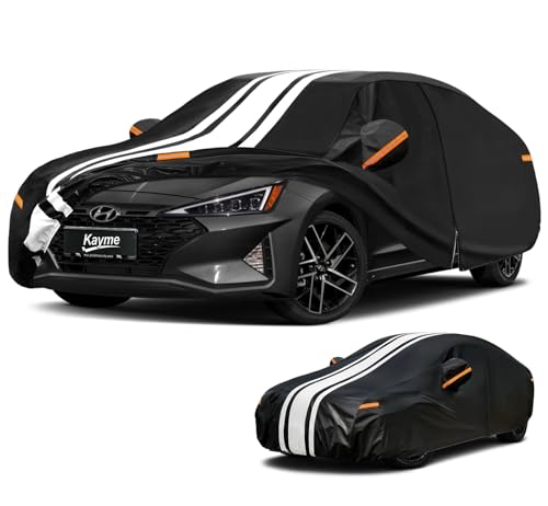 Image of Kayme Heavy Duty Car Cover for Hyundai Elantra Waterproof All Weather | Elantra /Avante 1996-2026,Outdoor Full Exterior Cover Rain Snow Sun UV Protection,Gift with Tape /Towel /Bag,Soft Cotton Inner