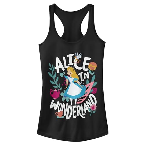 Débardeur femme Disney Alice in Wonderland t-shirt fleurs et fougères