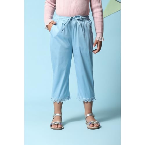 Image of BIBA Girls Regular Mid Rise Cotton Blend Capris