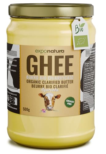 Exponatura Bio-Ghee - Geklärte Butter nach alter ayurvedischer Rezeptur - nur aus der Milch von Weidekühen - laktosefrei, extrem bekömmlich (500 g, Ghee)