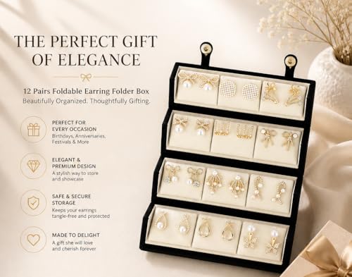 Image of Shining Diva Fashion 12 Pairs Set Earrings for Women Girls with Stylish Organizer Box | Valentine Birthday Rakshabandhan Gifts for Girls Girlfriend Wife Sister