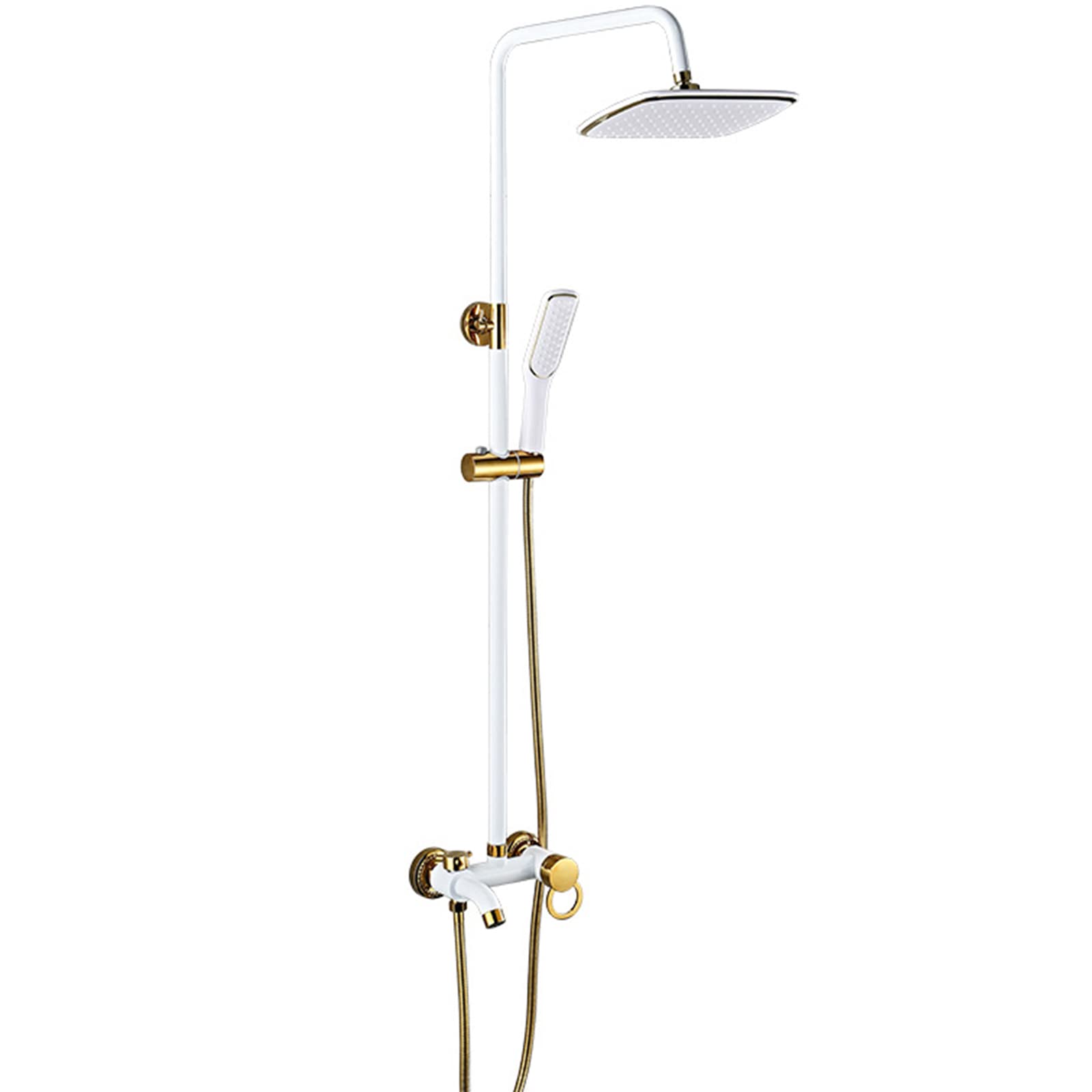 Ensemble de douche à montage mural avec mitigeur triple fonction laiton