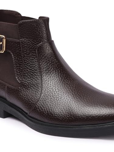 Image of Carlton London Men's Chelsea Comfortable Round Toe Boot with Buckle
