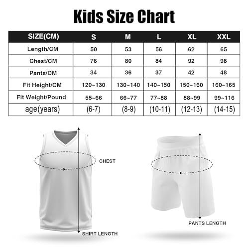 Generic Youth Basketball Jerseys Sports Casual Uniform For Boys Girls Basketball Jersey Sets 6-13 Years thumb #1