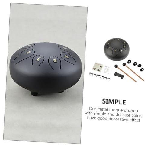 INOOMP Black Large Tongue Drum Kit Xb06 Instrumento de percusión portátil de metal para principiantes y presentaciones miniatura 4