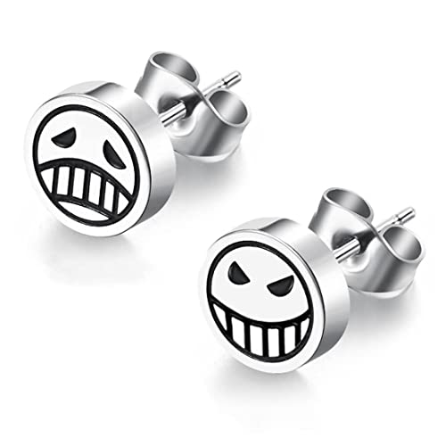 Smiley Face Earrings, Happy Unhappy Stud Earrings, Smiley Face Drop Earrings, Smiley Earrings Sad Earrings, Anime Cosplay Earrings for Men Women