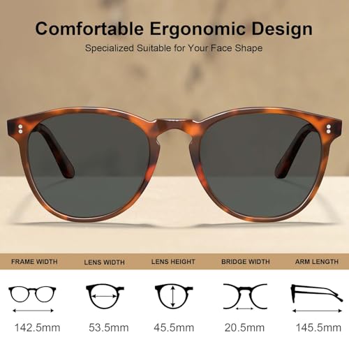 CARFIA Acetate Polarized Sunglasses for Men Trendy Retro Sun Glasses3