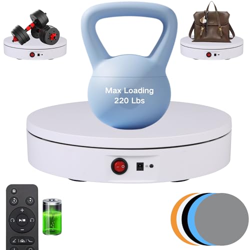 JAYEGT Motorized Rotating Display Stand, 220 Lbs Load, 360 Degree Electric Rotating Turntable for...