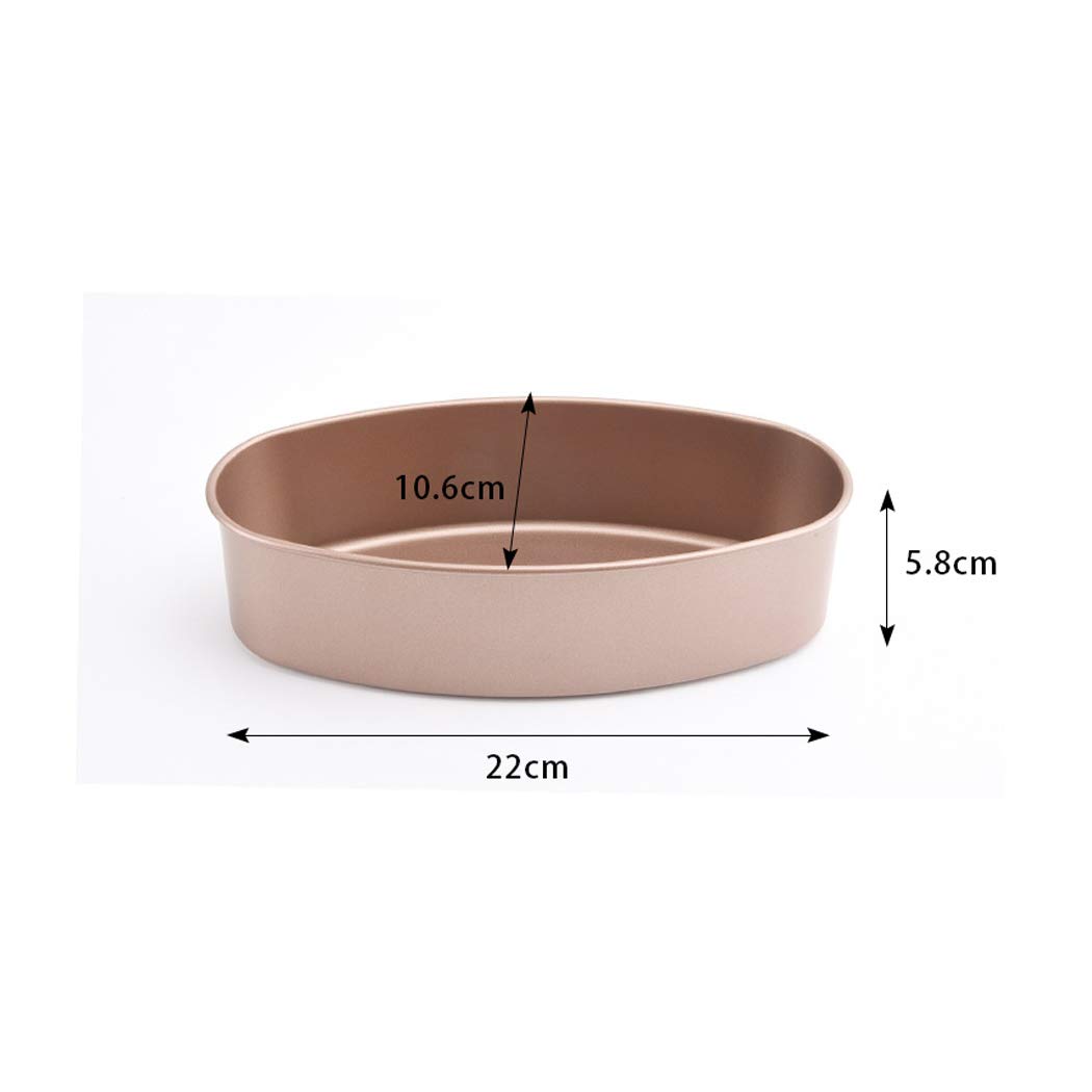 Golden Oval Cheesecake Mould Golden Non-stick Light Cheese Cream Cheesecake Mould Baking Tools (Size: 8.7 inches long x 4.2 inches wide x 2.3 inches high)