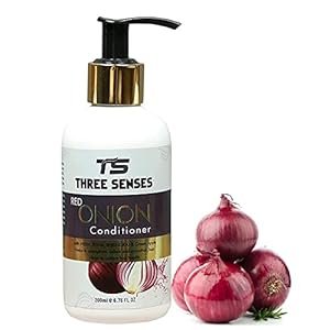 Three senses Conditioner Organic Red Onion Hair Treatment – 200 ml | 18 In 1 Magical Conditioner – SLS Paraben…