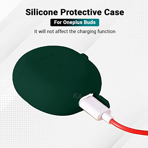 Image of KACA Protective Shockproof Silicone Cover Case with Buckle Compatible with OnePlus Buds (Green)