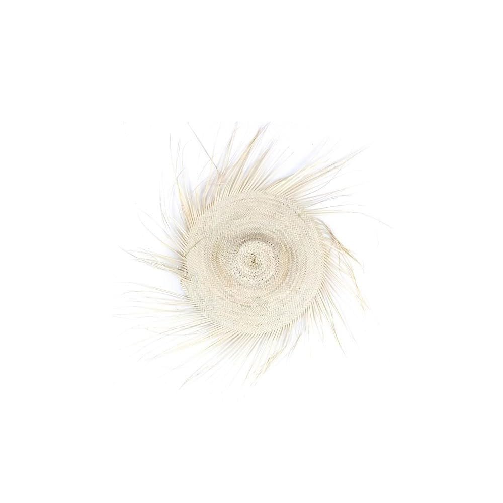 Chapeau en palmier pour Déco murale fait main Diamètre 35cm + franges