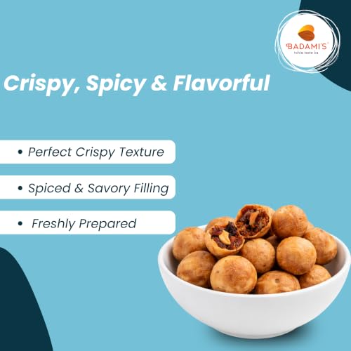 Image of Badami's Mini Kachori 300g with Complimentary Rakhi | Sweet & Spicy Stuffed Rajasthani Snack | Dry Fruit Filled Khasta Kachori | Authentic Indian Namkeen | Raksha Bandhan Gift Pack | Festive Snack Hamper