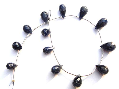 Perles en vrac saphir bleu naturel et gouttes facettées semi-précieuses pour bijoux