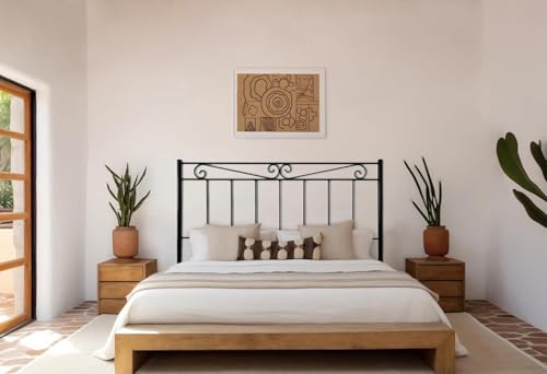 HOGAR24 ES - Cabecero de Forja 58, Cabezal para Cama, Color Negro, Medida: 150 cm.