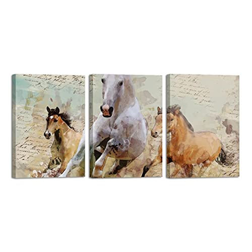 Cadre Peinture Chevaux Prêt à Accrocher pour Transformer un Salon Terne