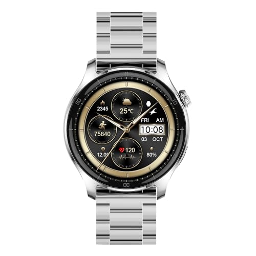 Image of TITAN FASTRACK ELITE SMART WATCH 1.43 inch HD ROUND DISPLAY, BT CALLING, HEALTH SUITE, AOD, METAL SILVER