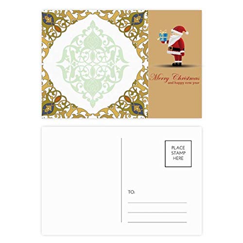 Cartes postales Père Noël motif floral baroque moderne lot de 20 pour correspondance de Noël