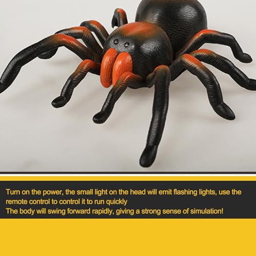 Brinquedo aranha de controle remoto - Aranhas de olhos de iluminação vermelha de Halloween,Brinquedo