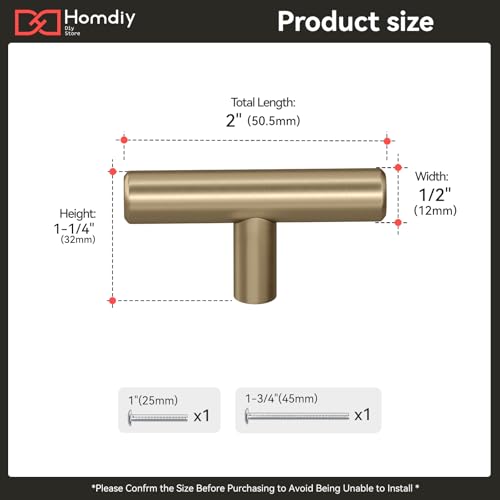 Image of homdiy 25Pack Single Hole Knobs Cabinet Handles Champagne Bronze Kitchen Cabinet Pulls Drawer Pulls for Dresser Drawers