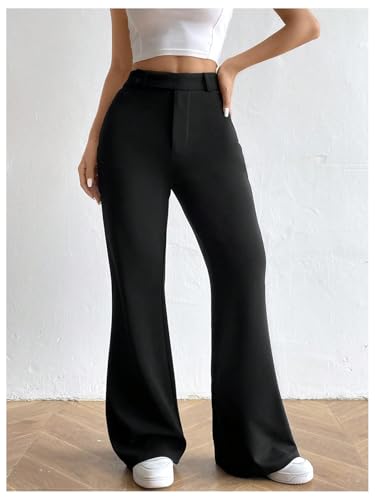 MakeMeChic Women's Wide Leg Pants High Waist Bell Bottom Business Casual Work Trousers3