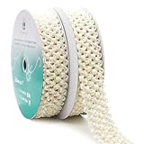 CT CRAFT LLC Ivory Elastic Crochet Headband Ribbon for Sewing Tutu Hair Stretchy Bows Accessories Waistband Baby Boy Girl 1-1/4 inch (30mm) x 5 Yards x 2 Rolls