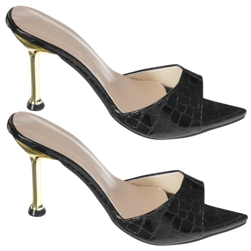 Sandales de fête femme avec talon carré compensé et pantoufles
