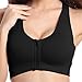 Sujetador de Entrenamiento Deporte Top para Mujer, Las mujeres atractivas cremallera frontal cojines desprendibles Scoop Sostén deportivo 3/4 cobertura a prueba de golpes sin fisuras WireFree yoga tap