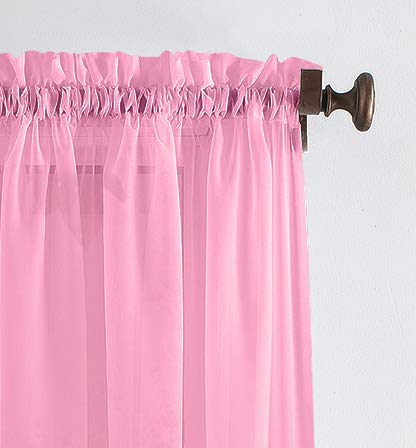 Megachest Woven Voile Slot Top Curtain 2 Panels (candy pink, 78" wideX72 drop(W200cmXH183cm)) โ image 1