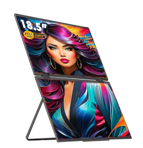 Millennium TECHNOLOGY 18.5" Tri-Screen Portable Foldable Dual Mon...