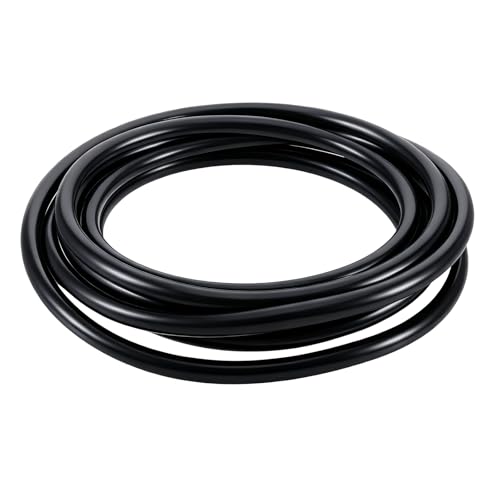 3 Meter Luftpumpenschlauch, 6 mm x 8 mm Luftschlauch Aquarium Schlauch Silikonschlauch, Flexibler Aquarium Schlauch Plastik Wasserschlauch für Luftpumpe Wasser Fischtank Teich Hydrokultur(Schwarz)