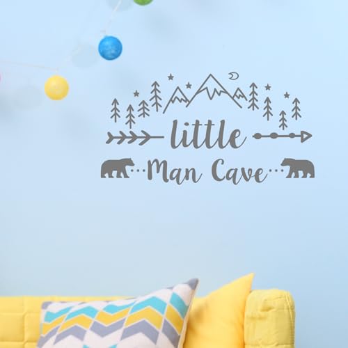 Little Man Cave Wall Decals Tribal Mountain Woodland Vinyl Stickers - Image 3