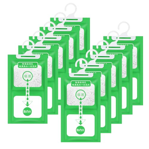 10 Pack 100g Entfeuchter Schrank Hängender Luftentfeuchter BeutelSet für Küche,Bad,Schrank,Auto,Schrankentfeuchter