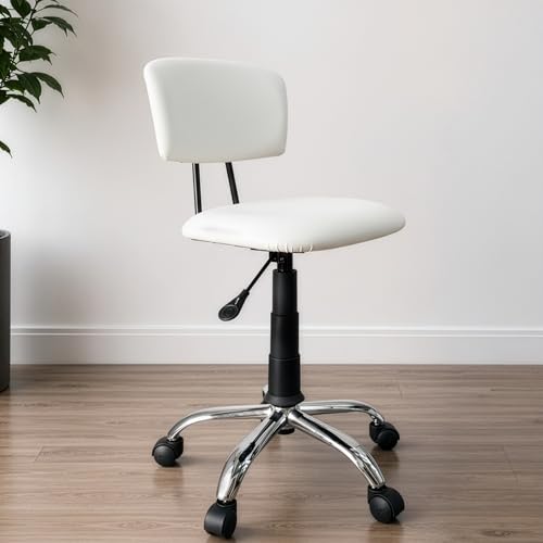 Image of DIYA Seating Vibe Square Rolling Stool (1 Year Warranty) - White