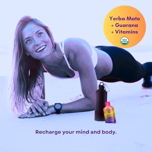 Image of purple tree Organic Energy Stick Packets - Zero Sugar, 80mg Natural Caffeine from Yerba Mate & Guarana, with B12 Vitamins for Smooth, Crash-Free Energy - Lemon Iced Tea Flavor, 6 to-Go Packs