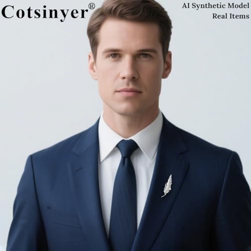 Image of Plated Classic Rose Flower Feather Brooches and Pins for Women Men Fashion Jewelry Delicate Leaf Lapel Dress Accessories Boutonniere Corsage Hat Bag Suit Tie Wedding small,simple