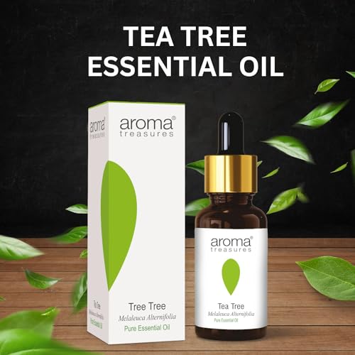 Image of Aroma Treasures Tea Tree essential oil 100% Pure, multipurpose essential oil for acne, hair, skin, body, dandruff (30ml)