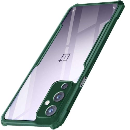 Image of WOW IMAGINE Shock Proof Clear Transparent Back Case Mobile Cover for 1+OnePlus 9 (Hard | Hybrid PC + TPU | Full Armour Device & Camera Protection | Camo Green)