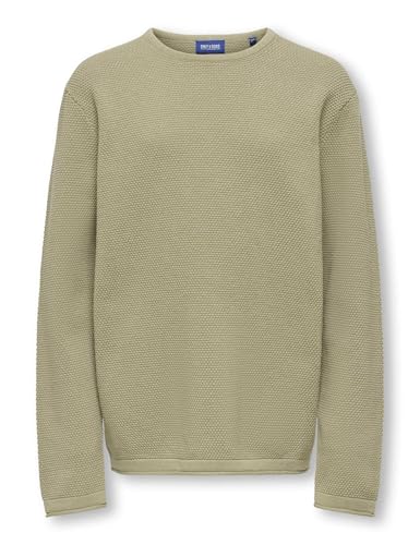Osjpanter Reg Crew Knit Noos pull bleu marine en maille col rond garçon