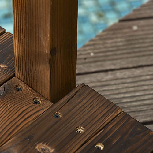 Aosom US844-3260131 Outsunny 7.5' Fir Wood Garden Bridge Arc Walkway thumb #6