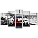 Produktbild Karen Max 5 Panels Cool Sport Auto Leinwand Wand Kunstwerk Bild Ölgemälde Home Poster Wand-dekor Familie Geschenk (100 x 200 cm,Rahmen)